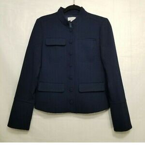 Navy Collarless Blazer Loft